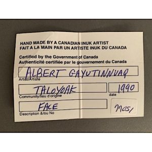 Face _  Albert Qayutinnuaq