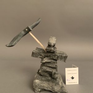 Bird Flying Over Inukshuk _ Joseph Quqqiaq