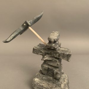 Bird Flying Over Inukshuk _ Joseph Quqqiaq