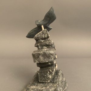 Bird Flying Over Inukshuk _ Joseph Quqqiaq