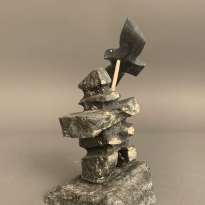 Bird Flying Over Inukshuk _ Joseph Quqqiaq