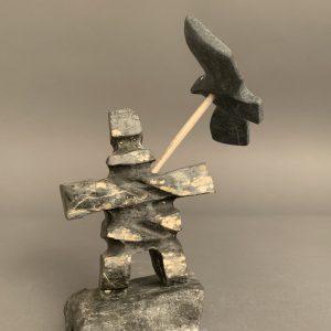 Bird Flying Over Inukshuk _ Joseph Quqqiaq