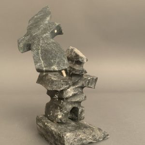 Bird Flying Over Inukshuk _ Joseph Quqqiaq