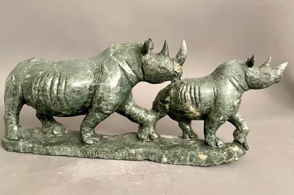 Mother Rhino And Babies