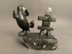 Walrus and Inukshuk _ Louie Makkittuq